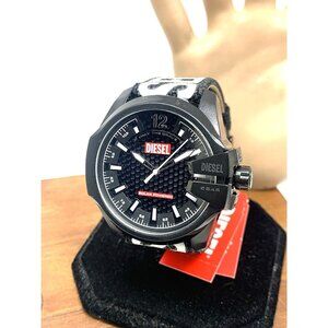 Diesel Men's Watch DZ-4653 Baby Chief Solar Black Dial Leather Strap 45mm